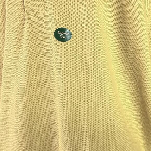 LL Bean Shirt Men 2XL Yellow Green Cotton Double L Banded Short Sleeve Polo NEW - Picture 2 of 8